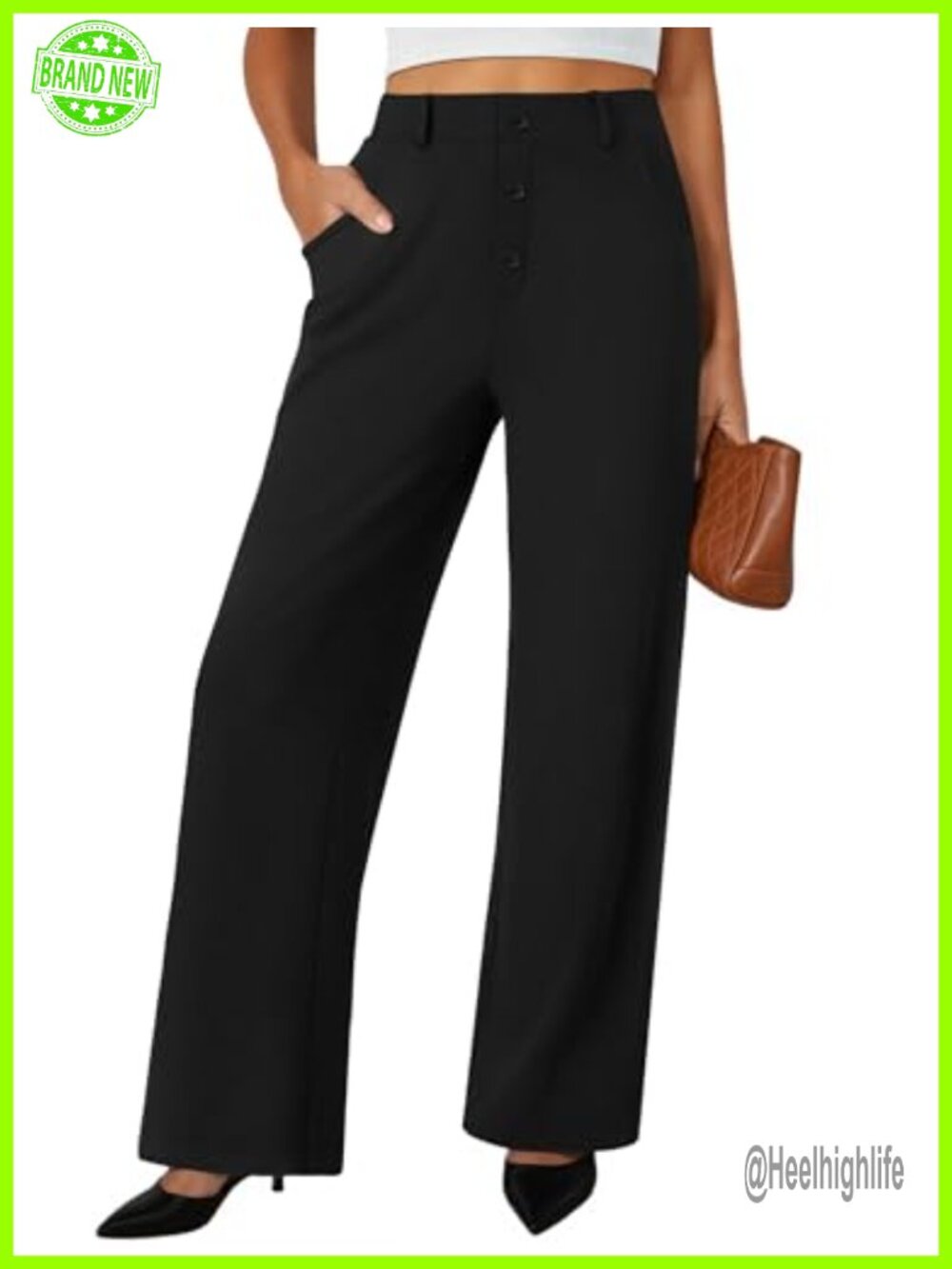 Wide Leg Palazzo Pants High Waisted Business Work Trousers